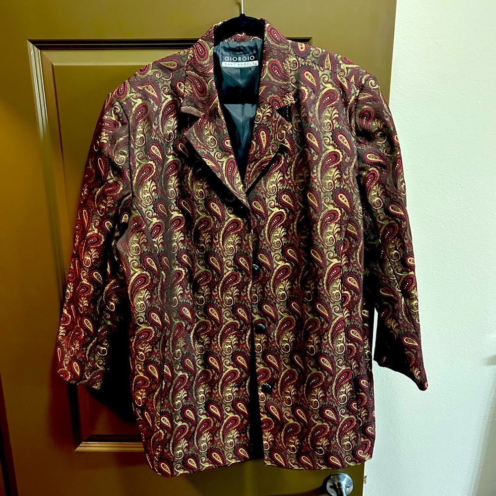 Gold-embroidered Brown Blazer